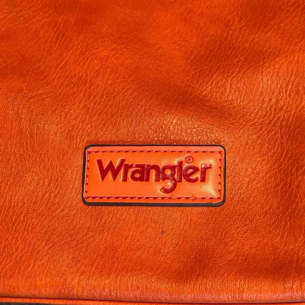 Wrangler Orange & Turquoise Tote Crossbody Shoulder Bag Western Boho